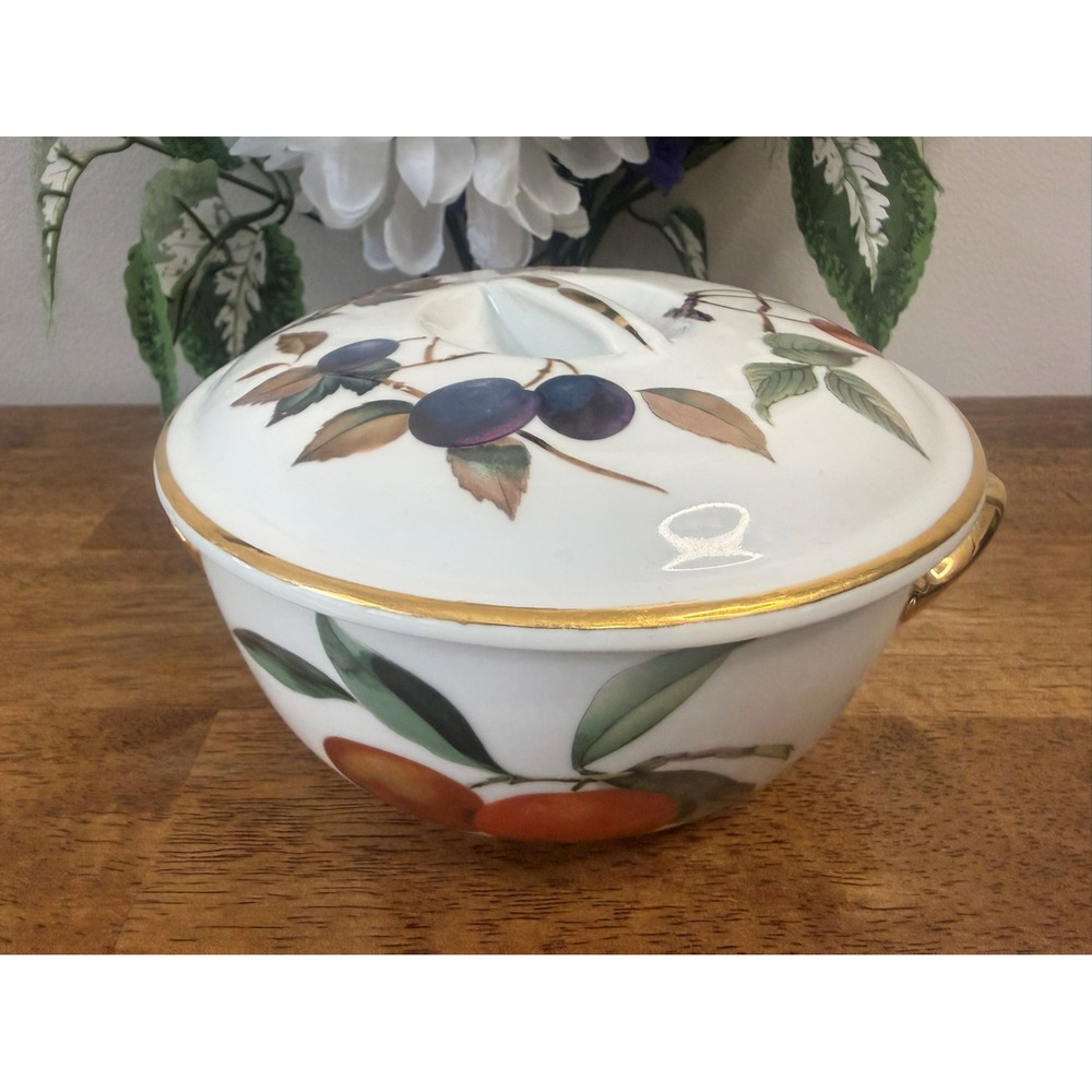 Vintage Royal Worcester Fireproof Fruit Pattern Casserole Dish with‎ Lid